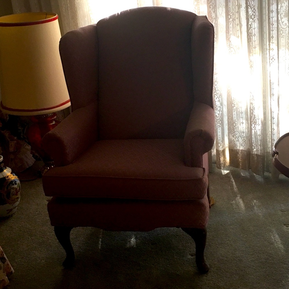 2-chairs damask material (cloth) good shape